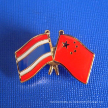 Flag Revers Pin von geätzten benutzerdefinierten Epoxy-Dripping Badge (GZHY-LP-002)